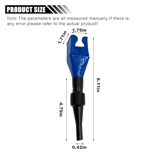 Retractable Car Fuel Funnel, Plastic Car Draining Tool Clasp Funnels, Flexible Oil Change Funnel, Universal Automotive Snap Funnels for Cars, Motorcycles (Blue, 2PCS)