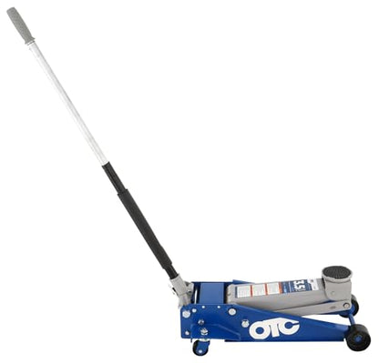 OTC LDJ35 3.5 Ton Capacity Service Jack - Features a Dual-Stage Hydraulic Unit that Reaches Maximum Height in Only 7 Pumps, Extra Wide 5.2" to 21.9" Lifting Range, 78.5" Reach, and 6" Diameter Saddle