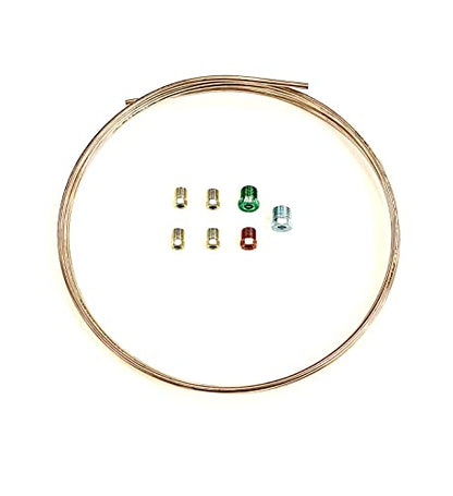 The Stop Shop 8 Feet of 3/16 Inch (4.75 mm) Copper Nickel Brake Line (.028" Wall Thickness) with Fittings - size: 8 Foot Kit