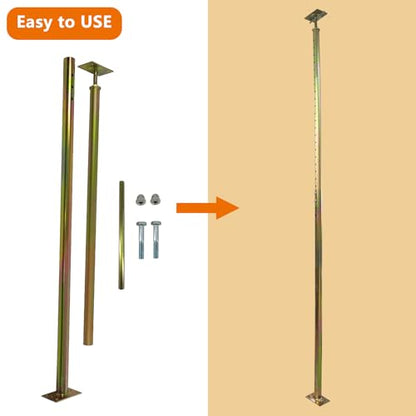 2 Pack 59" - 100" Adjustable House Floor Screw Jack Post for Leveling | 8ft Floor Joist Support Jack Pole Rod, Fit for Basement Ceiling Crawlspace Beam Roof Wall Stair - size: 59-100 inch