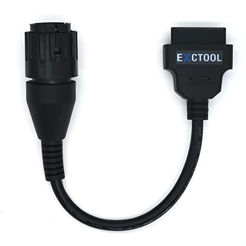 OBD2 Diagnostic Adapter Compatible with BMW Motorcycles Year 1996 to 2016 Round 10 Pin Connector to 16 Pin OBD II Female Cable 1 Feet
