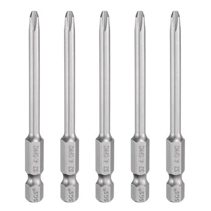 HARFINGTON 5pcs #2 Phillips Screwdriver Bit PH2 1/4" Hex Shank 3" (75mm) Long Magnetic S2 Steel Industrial Grade Screw Driver Bit Cross Head Electric Drill Bits 0.157" (4mm) Rod - size: PH2 x 75mm x 4mm