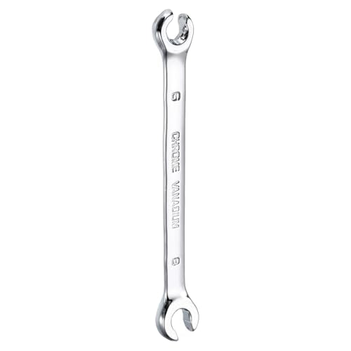 HARFINGTON Flare Nut Metric Wrench 6mm x 8mm CR-V Mirror Polished Chrome Plating Metric Wrench for DIY Hand-making Automotive Repairs and Household Maintenance - size: 6mm x 8mm