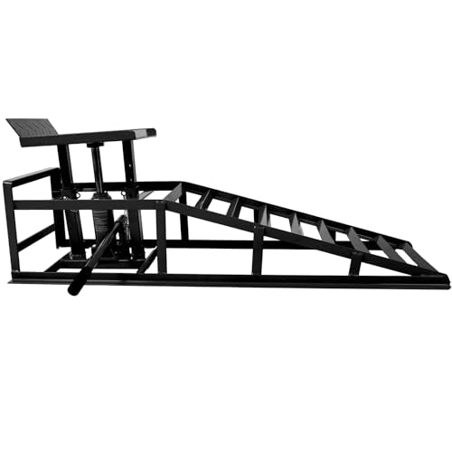 2 Pack Hydraulic Car Ramps, Rpuzonier 5T 11000lbs Low Profile Car Lift Service Ramps Truck Trailer Garage, Height Hydraulic Vehicle Ramps for DIY Repair Stores Auto Beauty Stores (Black) - size: Black