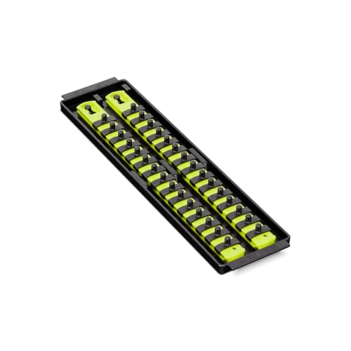 Ernst Manufacturing 8467HV 13-Inch Socket Boss, Premium 2-Rail 1/4-Inch-Drive Socket Organizer Rails, High Visibility - Made in the USA - color: Hi-viz, size: 1/4", style: 13-INCH