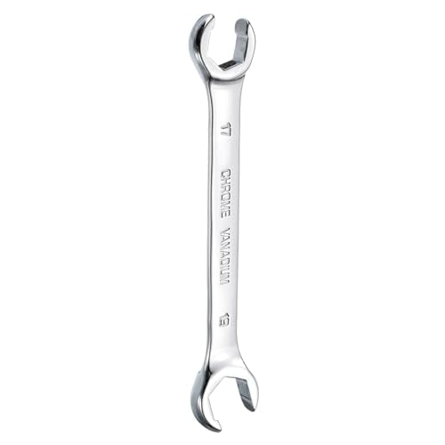 HARFINGTON Flare Nut Metric Wrench 17mm x 19mm CR-V Mirror Polished Chrome Plating Metric Wrench for DIY Hand-making Automotive Repairs and Household Maintenance - size: 17mm x 19mm