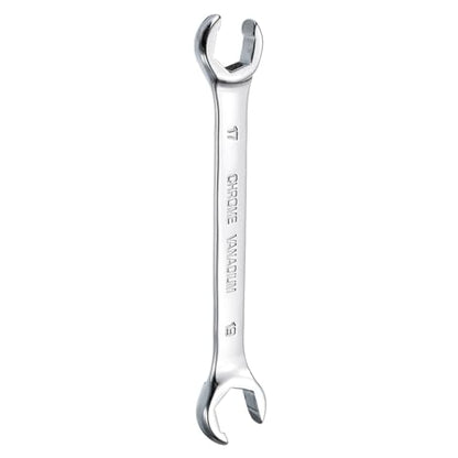 HARFINGTON Flare Nut Metric Wrench 17mm x 19mm CR-V Mirror Polished Chrome Plating Metric Wrench for DIY Hand-making Automotive Repairs and Household Maintenance - size: 17mm x 19mm