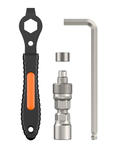Pawfly Upgraded Bicycle Crank Puller Set, Bike Repair Kit for Square Taper Shimano & ISIS Splined Crank Arm - style: Crank Puller Set（bb Socket Not Included）