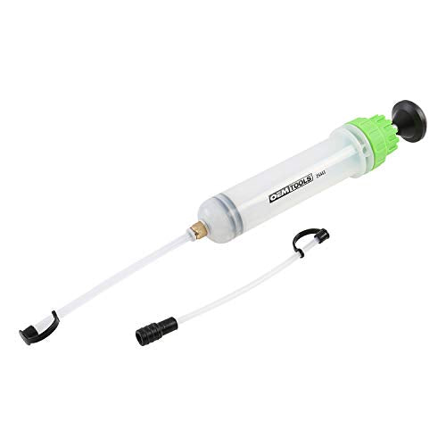 OEMTOOLS 200cc Small Fluid Extractor and Filler Pump – Precision Vacuum Pump for Brake Fluid, Power Steering, Coolant, and Small Oil Jobs – Dual-Scale Cylinder, Extension Tubes, Serviceable Design - style: 200cc