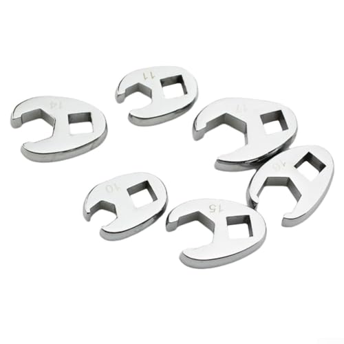 FABULETTA 10-Piece Crowfoot Wrench Set 3/8 Drive, Metric Flare Nut Spanner Kit 10mm to 22mm, Carbon Steel Open End Wrenches for Tight Space Bolt Loosening and Automotive Hydraulic Line Work