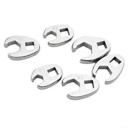 FABULETTA 10-Piece Crowfoot Wrench Set 3/8 Drive, Metric Flare Nut Spanner Kit 10mm to 22mm, Carbon Steel Open End Wrenches for Tight Space Bolt Loosening and Automotive Hydraulic Line Work