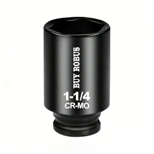 1-1/4 Socket 1/2" Drive Deep Impact Metric Socket, 6 Point CR-MO for Easy Removal of Axle Nut - size: 1-1/4 socket