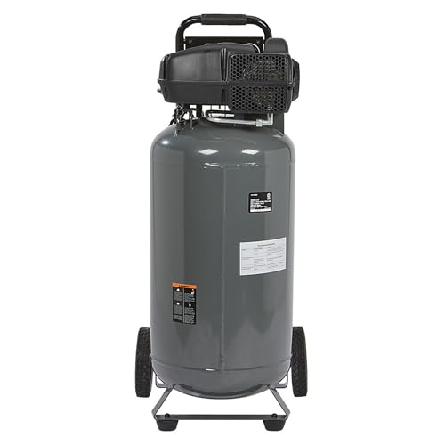 Klutch 20-Gallon Air Compressor, 2 HP, 120V, 175 PSI, 4.2 SCFM at 90 PSI | Oil-free vertical design, 75% duty cycle, Large wheels, Easy-access tank drain, Quick recovery for shop air tools - size: 20 Gallon