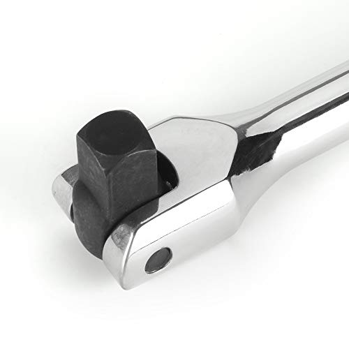 FLZOSPER 1/2-Inch Drive Premium Extension Breaker Bar | 15" Length | Heavy Duty CR-V Steel | 180° Rotating Flex Cr-Mo Head | Spring-Loaded Detent Ball Great for Automotives, Nuts and Bolts - size: 15‘’