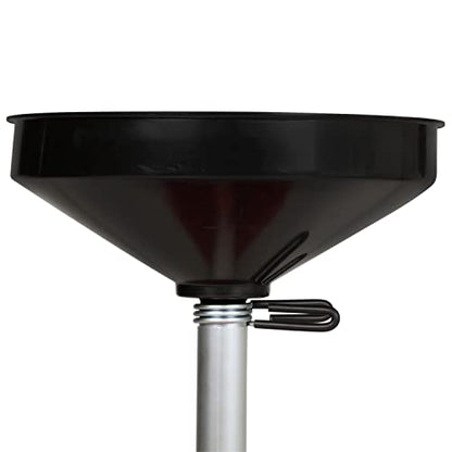 ZEELINE BY MILTON ZE8DC 8-Gallon Poly Oil Drain, Adjustable Height 48-71 in., Rolling Waste Oil Drain with Funnel Screen, 4 Swivel Casters for Oil, Coolant & Transmission Fluid