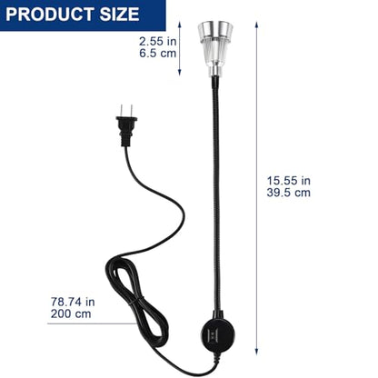 Magnetic LED Machine Work Light, Adjustable Task Light for Lathe | Gooseneck, Plug-in, for Workbench, Drill Press, Machine Tools, Job Site
