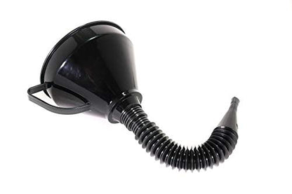 Right Angle Flexible Plastic Funnel Set Comes Complete with 2 Detachable Spout Attachments and Filter for Automotive Oil and Household Uses