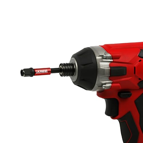 ARES 22027 – 2-in-1 Impact Bit and Socket Adapter Set – 3-Inch and 8-Inch Adapters - Unique Design Holds Standard 1/4-Inch Hex Bits and 3/8-Inch Drive Sockets – Spinning Sleeve Stabilizes Adapter - size: 2pc 2-in-1 Impact Bit and Socket Adapter Set
