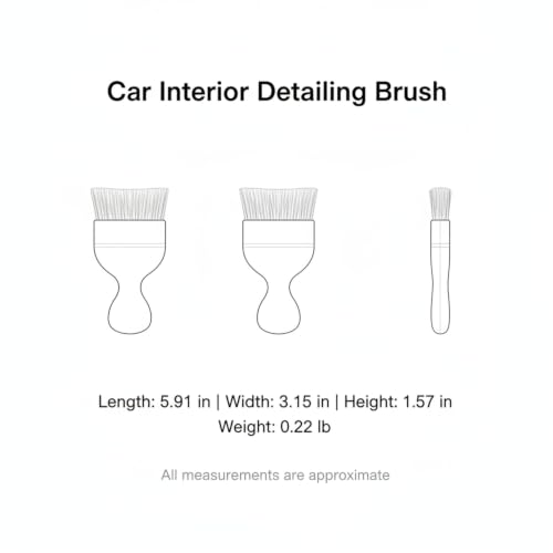 Car Interior Detailing Brush Set - Soft Bristle Cleaning Tool for Air Vents, Dashboard & Console (3 Pack) - size: 5.91 x 3.15 x 1.57 in