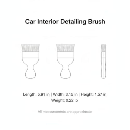Car Interior Detailing Brush Set - Soft Bristle Cleaning Tool for Air Vents, Dashboard & Console (3 Pack) - size: 5.91 x 3.15 x 1.57 in