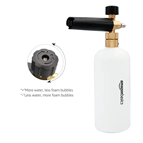 Amazon Basics Foam Cannon with 1/4-Inch Quick Connector for Pressure Washer, Snow Foam Lance for Car Washing, Adjustable Nozzle, 33-Ounce (1 Liter)