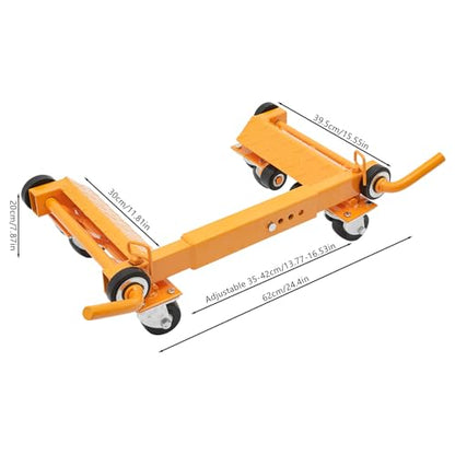 1T Hydraulic Car Wheel Dolly, Galvanized Heavy Duty Car Dolly Jack with Wheel for Vehicle Positioning & Jacking, Vehicle Positioning Jack for Moving Cars Trucks Trailers Motorcycles（Yellow）