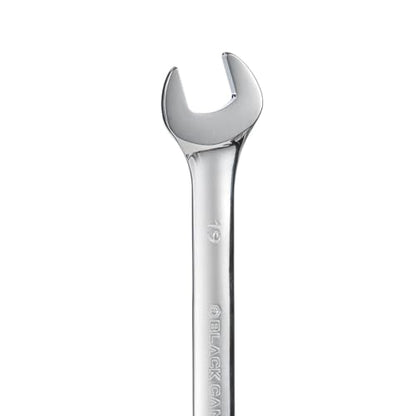 BLACK CANYON Metric 19mm Combination Wrench, 12-Point Box End & Hex Opening Design, Polished Steel - size: 19 mm