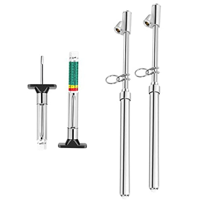 GODESON 88702 Smart Color Coded Tire Tread Depth Gauge Pack of 2 with GODESON Dual Head Tire Pressure Gauge,Heavy Duty Tire Pressure Gauge Range 10-150PSI; 1-10Bar,Dual Head Truck Air Pressure Gauge