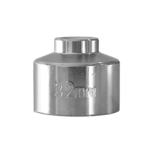 32mm Car Oil Filter Wrench, 3/8" Drive Oil Filter Removal Tool, Low Profile Drive Socket Wrench, 6-Point Steel Socket for Most Car Models with 32mm Oil Filter Cap - color: 32mm