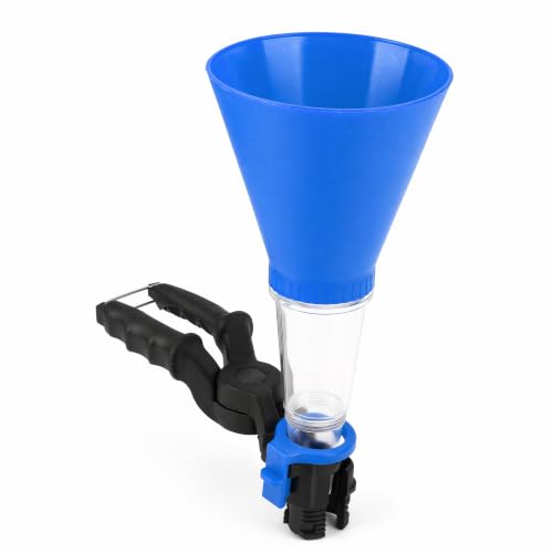 Engine Oil Funnel Kit, 3Pcs Universal Anti Static Engine Oil Funnel Tool, Spill Proof Labor Saving Automotive Funnels Set for Car, Easy to Use 1 Person Design (Blue) - color: 2#