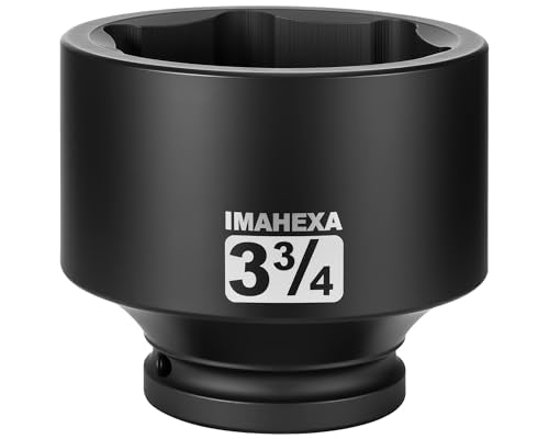 1" Drive Shallow Impact Socket,3-3/4 Inch SAE Jumbo Socket,CR-MO 6 Point for Easy Removal of Large Axle Nut（SAE) - size: 1 Inch Shallow 3-3/4", style: 1"Drive Shallow Impact Socket
