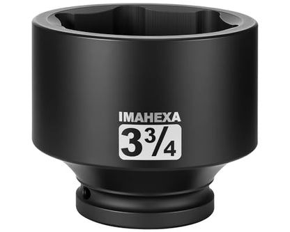 1" Drive Shallow Impact Socket,3-3/4 Inch SAE Jumbo Socket,CR-MO 6 Point for Easy Removal of Large Axle Nut（SAE) - size: 1 Inch Shallow 3-3/4", style: 1"Drive Shallow Impact Socket
