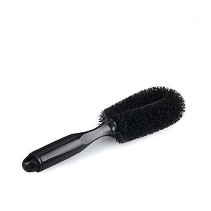 Car Wheel Brush Super Soft Tire Cleaner Car Accessories with Handle Cleaning Kit Brush Detailing Cleaning Brush(Black)