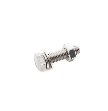 10-Pack M6 x 20mm Hexagon Screws Hex Bolts with M6 Hex Nuts M6 Flat Washers/Spring Lock Washers Set, 304/18-8, Plain Finish - size: M6 x 20mm 40pcs