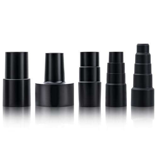 5 PCS Vacuum Hose Adapter Kit, Universal Shop Vac Vacuum Hose Adapter, 2-1/2'' to 1-1/4'', 1-1/4'' to 1-3/8'' to 1-1/2'', 1-3/8'' to 1-1/4'', 32mm to 35mm, 32mm to 38mm, 32mm to 45mm for Wet Dry Shop