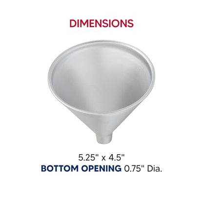 HIC Kitchen Wide-Mouth Aluminum Funnel Set for Liquids and Dry Goods, Set of 3, Includes 2-Ounce, 8-Ounce, and 12-Ounce - style: 3-Piece Set