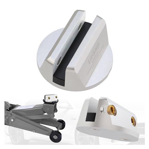 Universal Aluminum Grooved Magnetic Jack Pad, Jacking Puck Pinch Weld Frame Rail Adapter, for Car SUV Truck Pickup Sedan MPV Wagon, Change Tire Repair Tires Oil Change Must Have-Silver - color: Silver
