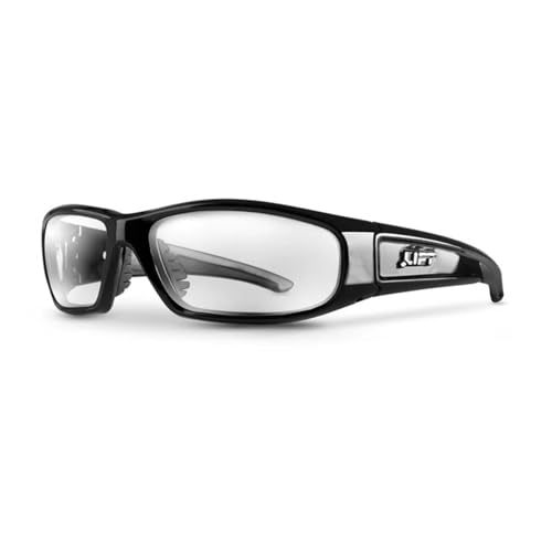 LIFT Safety Switch Safety Glasses | ANSI Z87.1 Rated | Anti-Fog Polycarbonate Lenses | UV-A/B/C Protection | TR-90 Frame - color: Black/Clear, size: 2.00 bi-focal