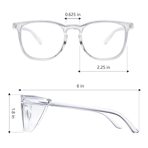 Anti Fog Safety Glasses for Women, Safety Goggles for Nurse, Protective Eyewear, Blue Light Blocking & UV Protection - color: 2 Pack Clear