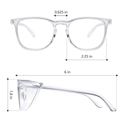 Anti Fog Safety Glasses for Women, Safety Goggles for Nurse, Protective Eyewear, Blue Light Blocking & UV Protection - color: 2 Pack Clear