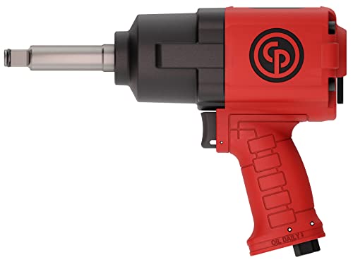 Chicago Pneumatic CP7741-2 Air Impact Wrench (1/2 Inch), 2 Inch Ext Anvil, Air Impact Gun Industrial Repair & Assembly Tool, Pistol Handle, Twin Hammer, Max Torque Output 715 ft. lbf/970 Nm, 10000 RPM - size: 2-Inch Extended Anvil
