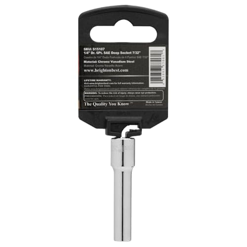 S15107 1/4" Drive SAE Socket, 7/32" Deep 6 Point - size: 7/32 INCH, style: DEEP
