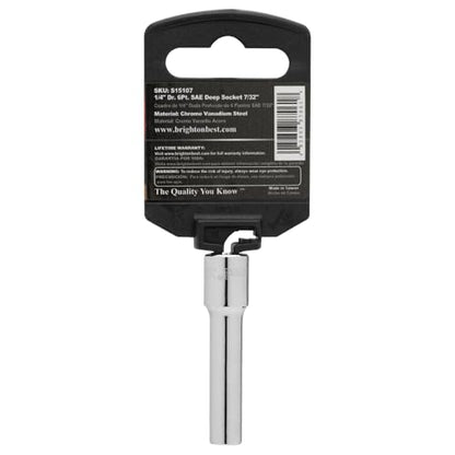 S15107 1/4" Drive SAE Socket, 7/32" Deep 6 Point - size: 7/32 INCH, style: DEEP