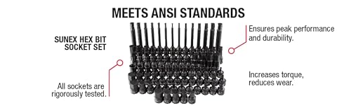 Sunex 3569 3/8" Dr. Master Hex Bit Impact Socket Set (84 Piece)
