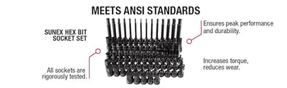Sunex 3569 3/8" Dr. Master Hex Bit Impact Socket Set (84 Piece)