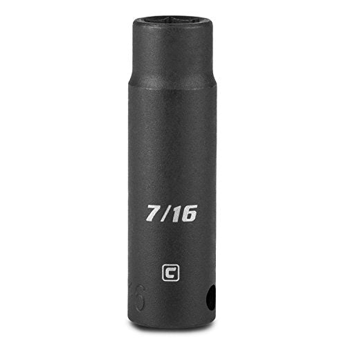 Capri Tools Deep Impact Socket, 3/8-Inch Drive, 6-Point, SAE (7/16-Inch) - size: 7/16-Inch