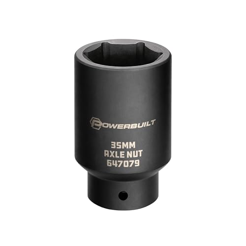 Powerbuilt 35mm Axle Nut Socket, 1/2-Inch Drive, 6 Point, Remove Front Wheel Drive Axles Shaft Nuts - 647079 - size: 35mm