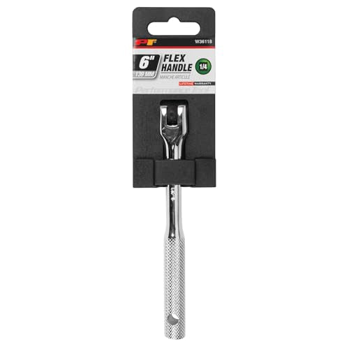 Performance Tool W36118 1/4-in Drive Flex Handle Home Improvement Hand Tool, Silver, 6-Inches - style: 1/4" Dr 6" Flex Handle