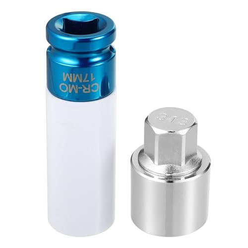 uxcell Vehicle 1 Set 313 Wheel Lock Lug Nut Anti Theft Lug Nut Screw Removal Socket Key for Mercedes Benz Wheel Lock Key with Protector Nut Socket