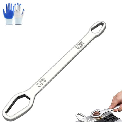 Universal Double Ended Wrench,Universal Car Wrench,Diy Machine Auto Maintenance, For 3mm-24mm Nuts, Chrome Vanadium Steel,For Home,Construction (Silver) - color: Silver